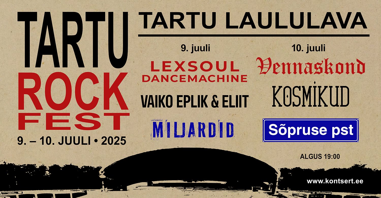 Tartu Rock Fest 2025 Horisontaalne Plakat