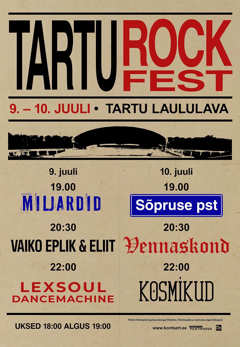 Tartu Rock Fest 2025 Vertikaalne Plakat
