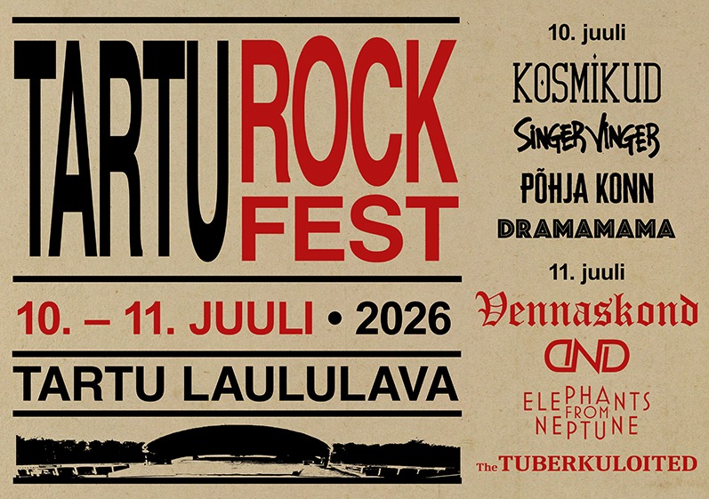 Tartu Rock Fest 2026 Horisontaalne Plakat