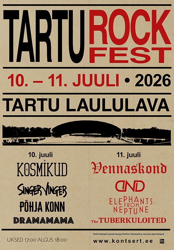 Tartu Rock Fest 2026 Vertikaalne Plakat